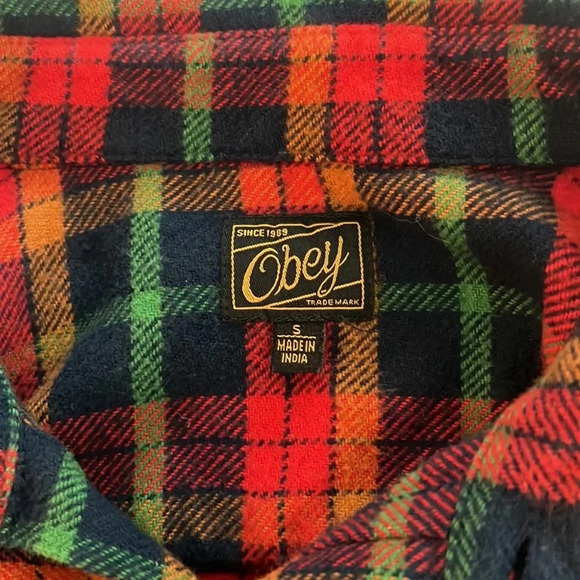 Obey Multicolor Button Down Flannel Shirt - Picture 4 of 5